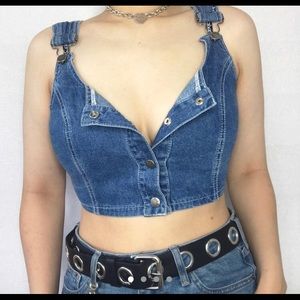 Vintage half overall crop